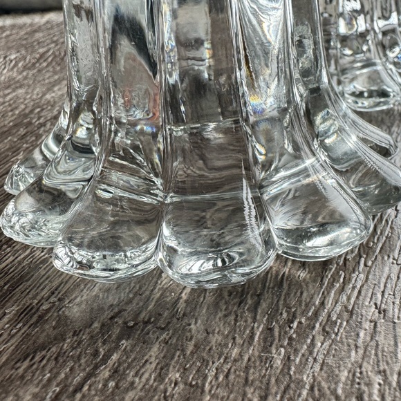 2pk Vintage Set Boopie Style Clear Glass Tapered Candlestick Holders Home Decor - Picture 8 of 10